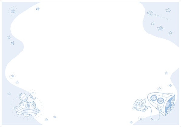 イラスト入りメモページの配布見本。罫線ページとの違いを見て、文字を揃えて書きたいか、自由に配置したいかを考える参考になります。