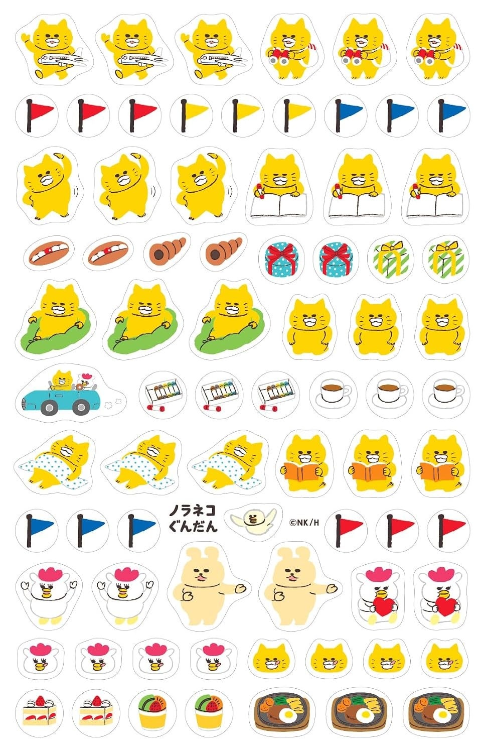 付属の透明タイプのスケジュールシールを示す配布画像。76枚という出版社の案内と、絵柄を確認するための素材です。